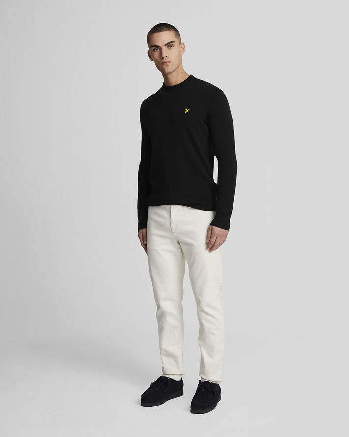 Lyle & Scott Lambswool Blend Crew Neck Jumper W155 jet black marl