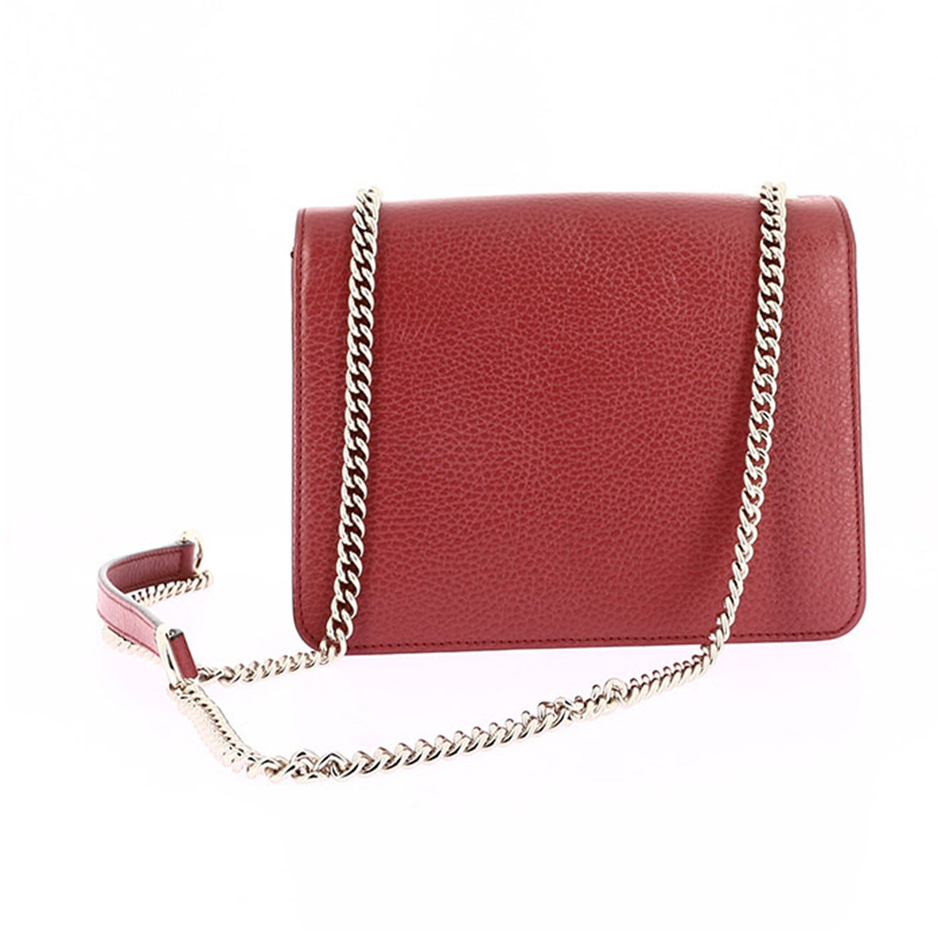 Gucci Sac bandoulière Interlocking en Cuir rouge - Très bon état - L.20 cm