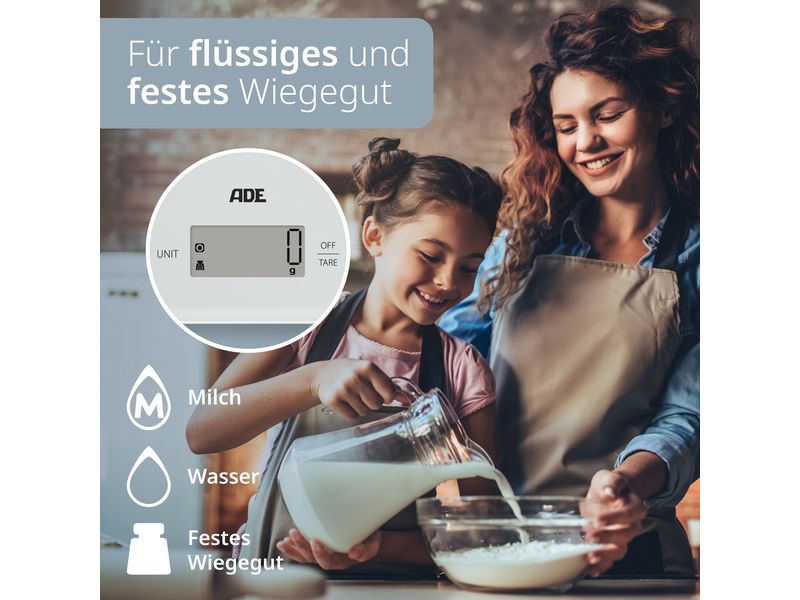 ADE Küchenwaage Julia Hellgrau Digitale Küchenwaage