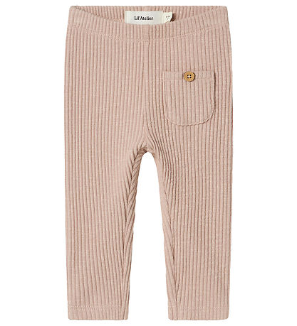 Lil' Atelier Leggings - Rib - NbfRaja - Shadow Grau