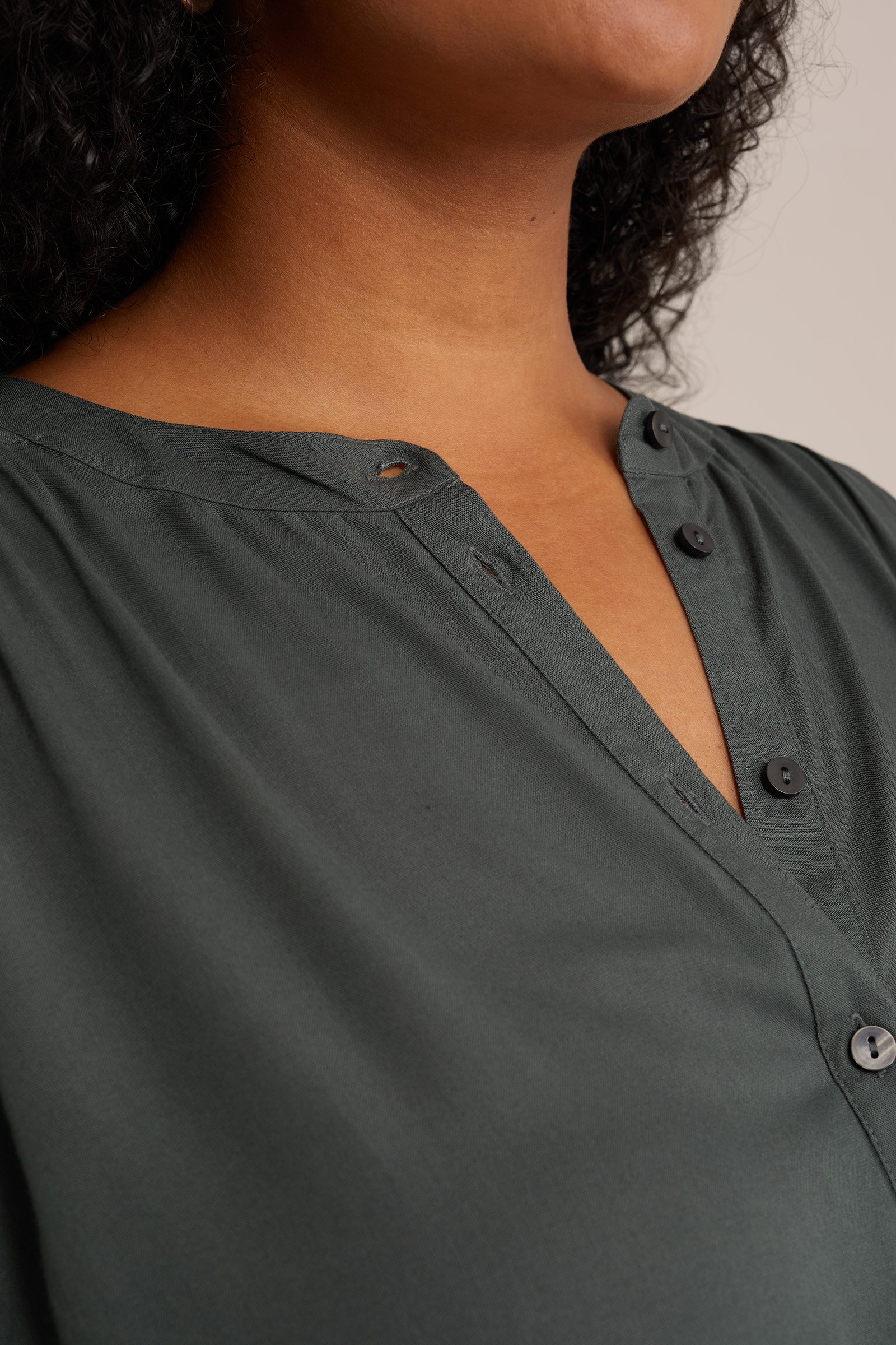 jurk met dessin - Curve WE Fashion Donkergroen