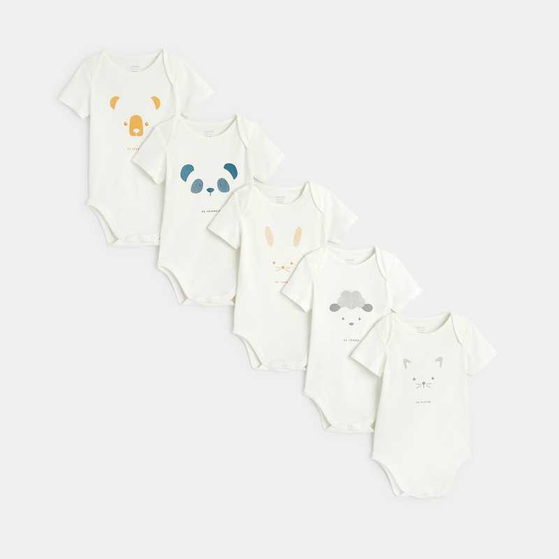Body col US frimousses (lot de 5) blanc naissance