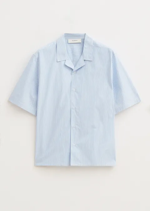 Poplin overhemd met korte mouwen blauw (BLW.L)