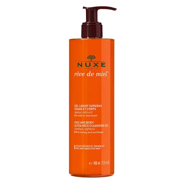 Nuxe Rêve de Miel Gel Lavant Surgras Visage et Corps 400ml
