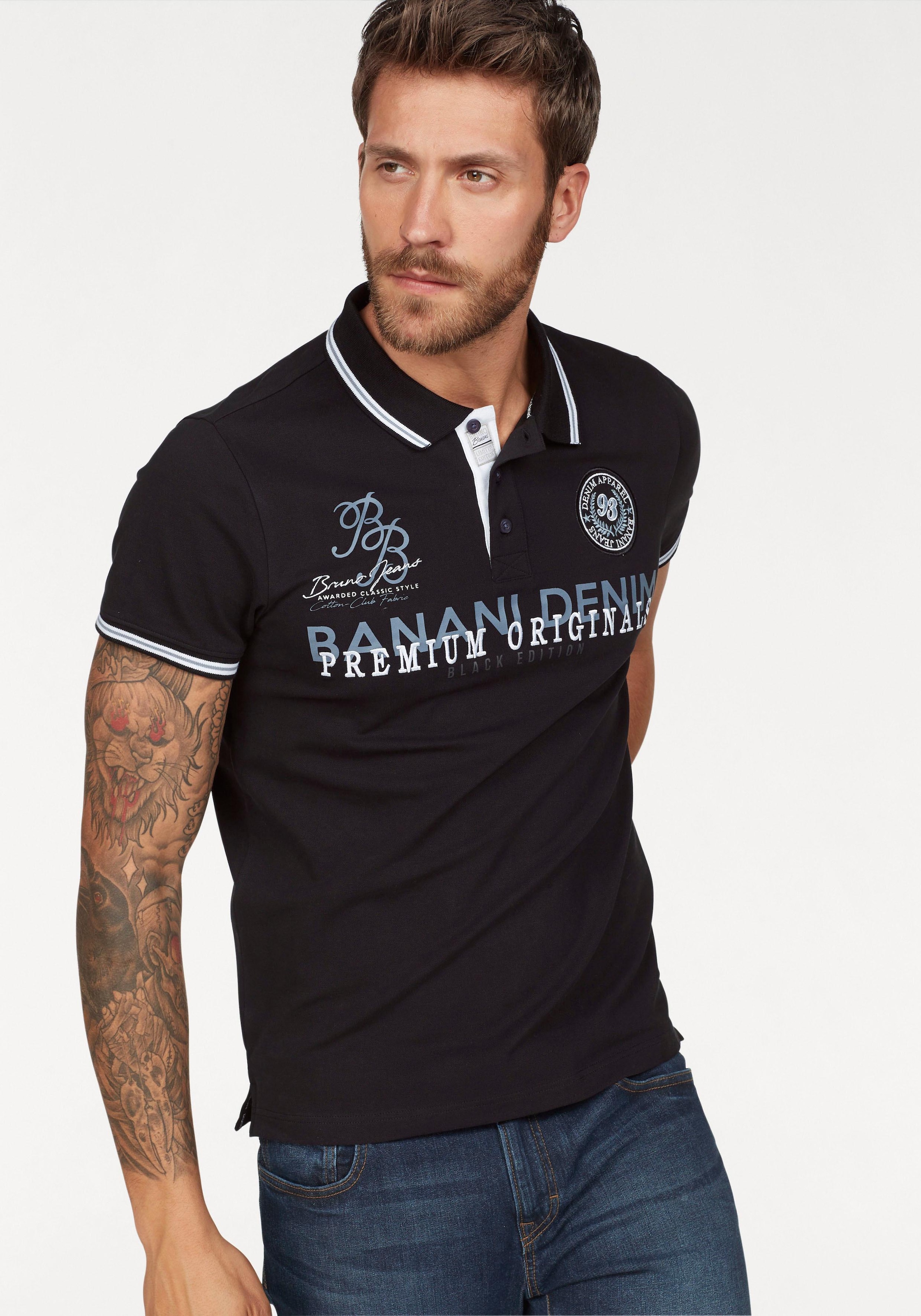 Bruno Banani Poloshirt , Kurzarm,  körpernahe Passform,  Polokragen,  aus Baumwollmischung