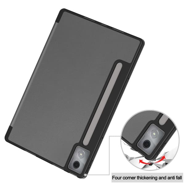For Lenovo Idea Tab Pro Case Tri-Fold stativdeksel med penneholder - Grå