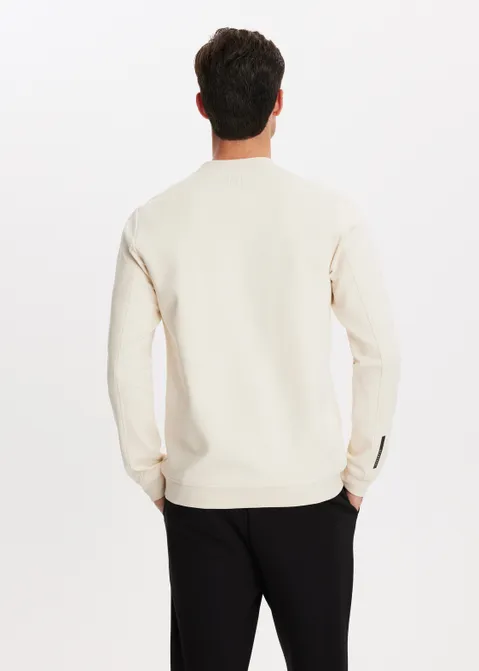 Sweater met merk print off-white (WIT.IV)