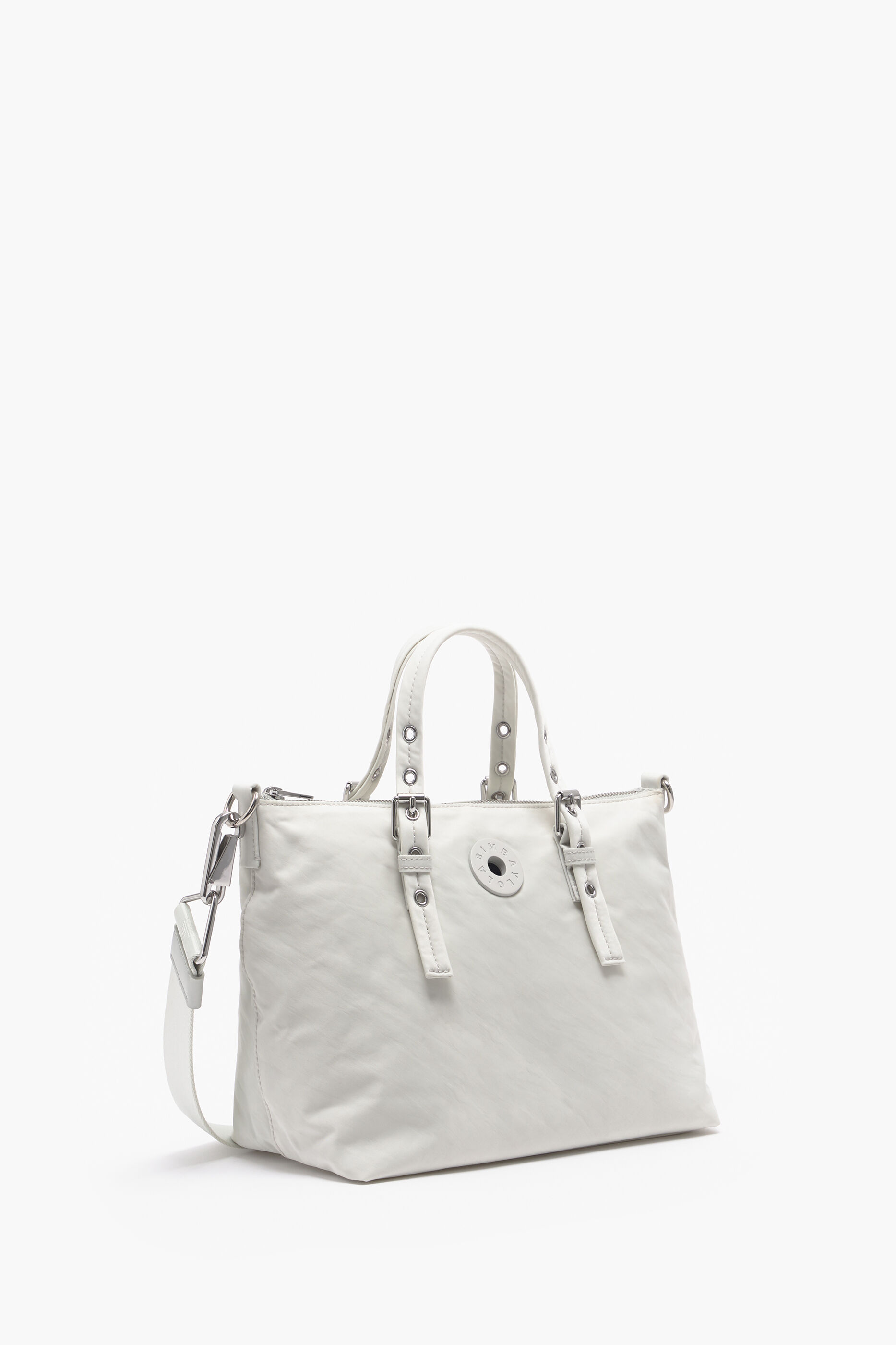 Bolsa de compras tamanho M em nylon cinza