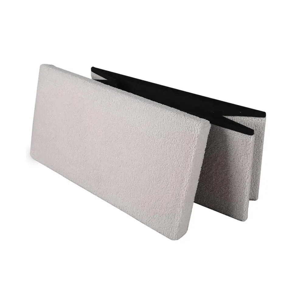 Urban Living poef/hocker/opbergbox - lichtgrijs - 76 x 38 x 38 cm