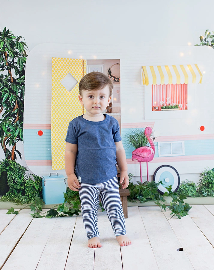 T-Shirt DAMLA UNI in indigo melange
