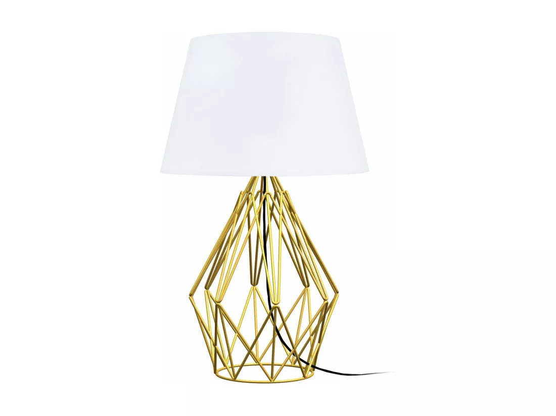 Lampe a poser colonne métal doré 40 cm.