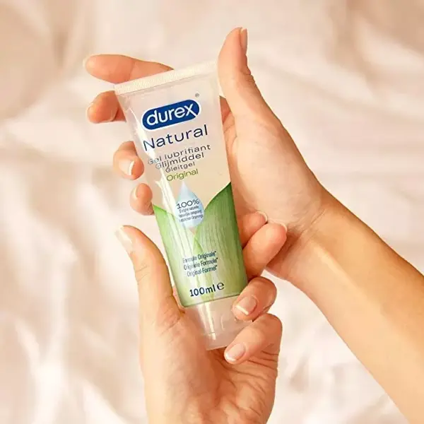 Géis lubrificantes hidratantes naturais Durex - Base aquosa original - Pacote com 2 x 100 ml