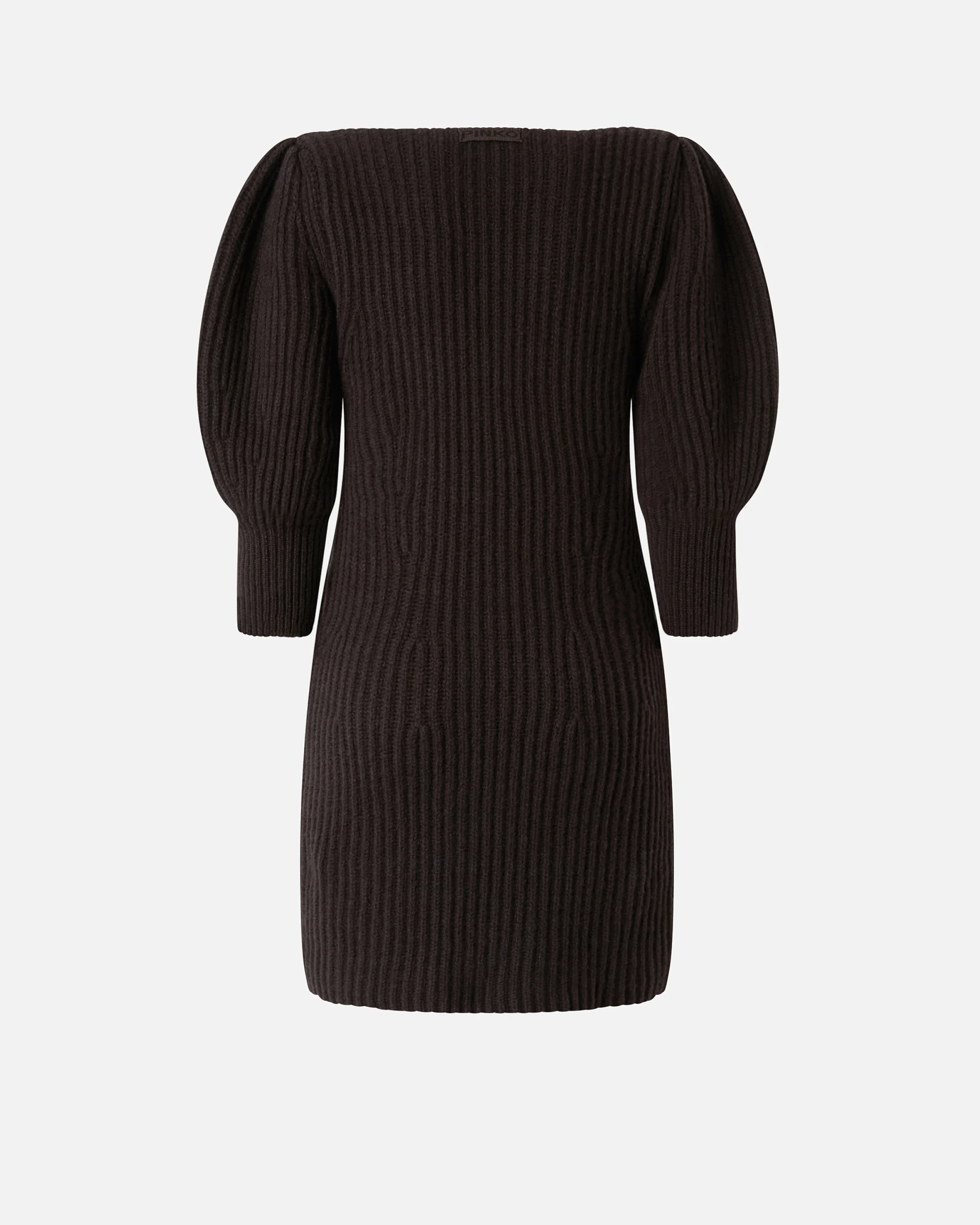 Robe courte côtelée de | Marron