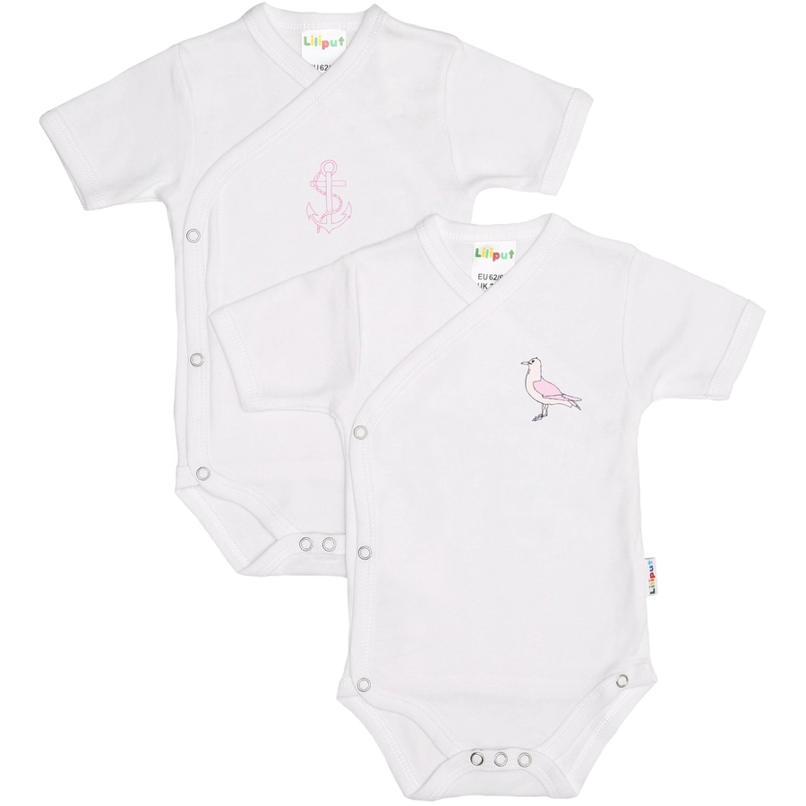 Liliput Kurzarm-Wickelbodies 2er-Pack weiß