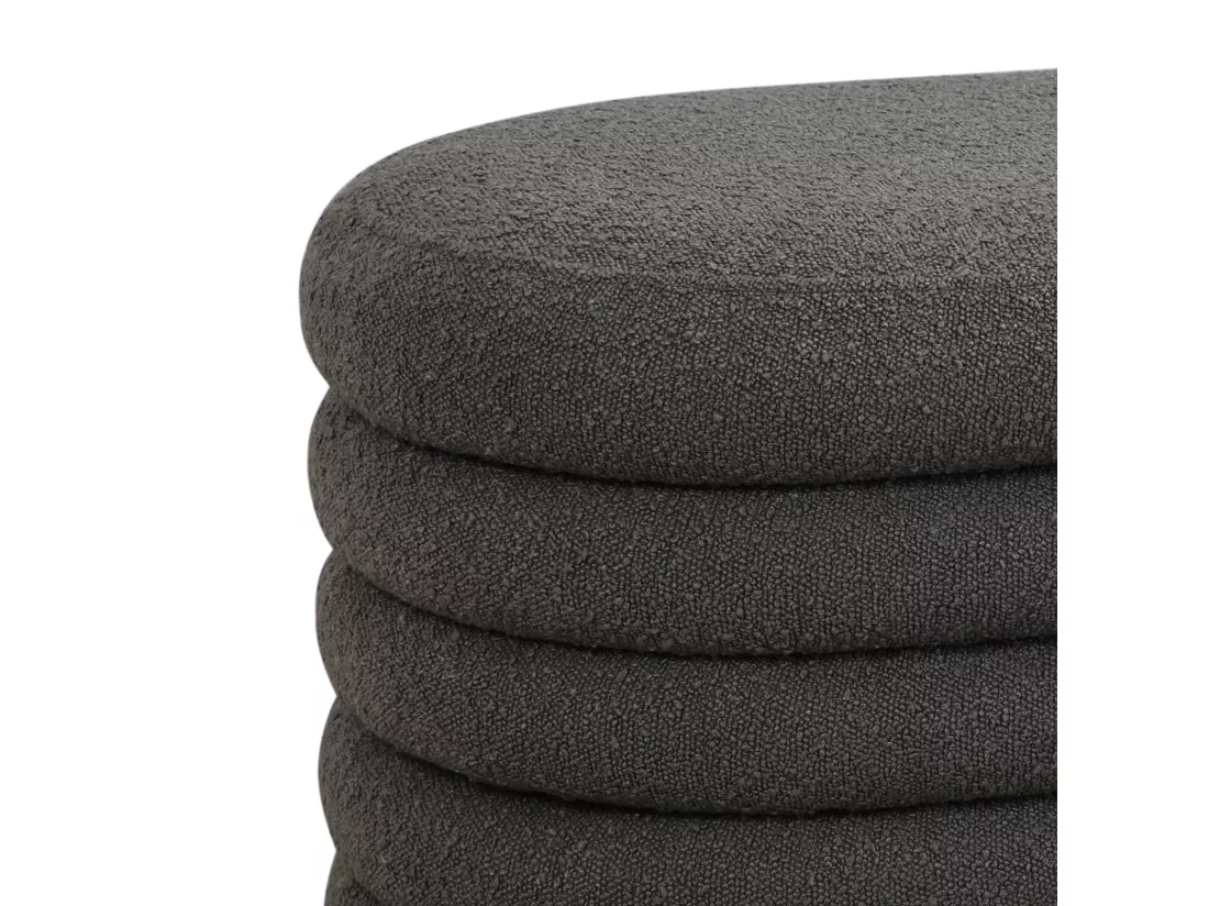 Pouf avec espace de rangement et revêtement en boucle