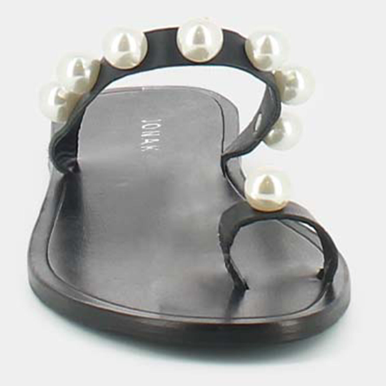 Jonak Mules plates en Cuir Waddle à perles noires