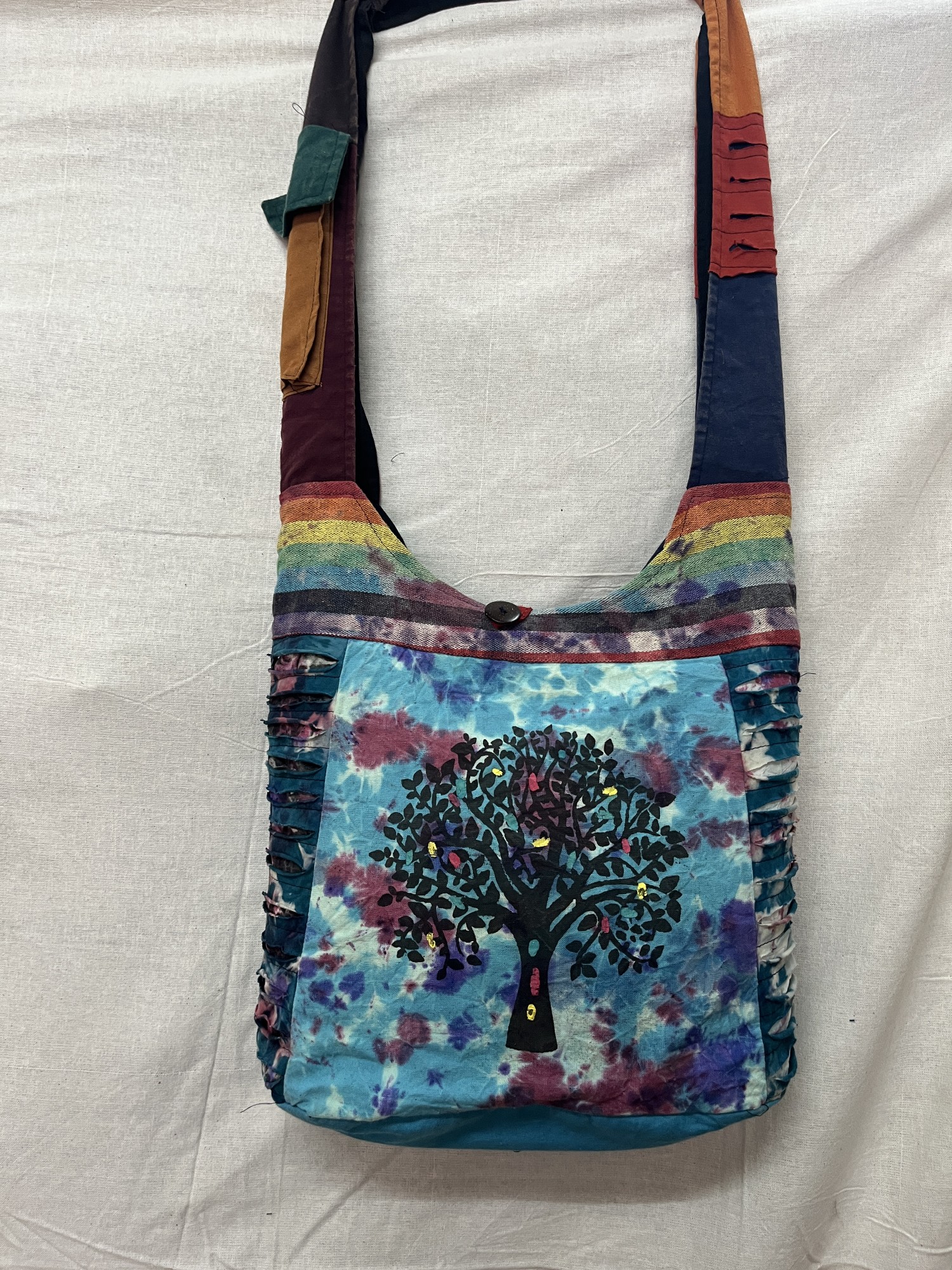 Schultertasche 'Tree of Life', multicolor, blau, B 38 cm, H 40 cm, L 12 cm günstig bestellen