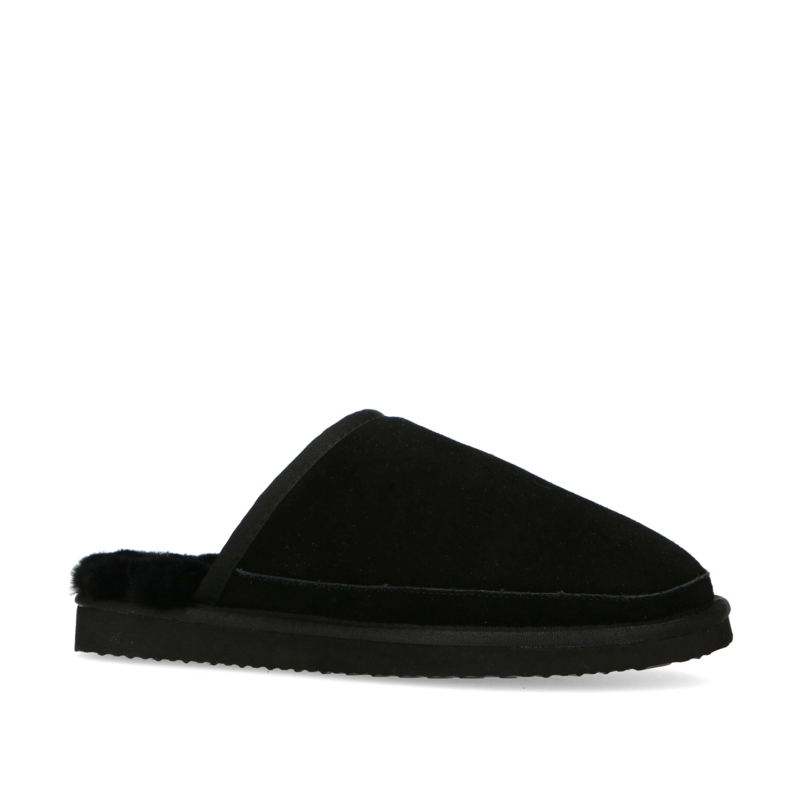 Zwarte suède pantoffels