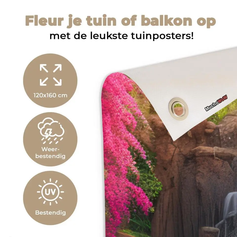 MuchoWow Tuinposter 120x160cm Waterval Natuur Planten Jungle