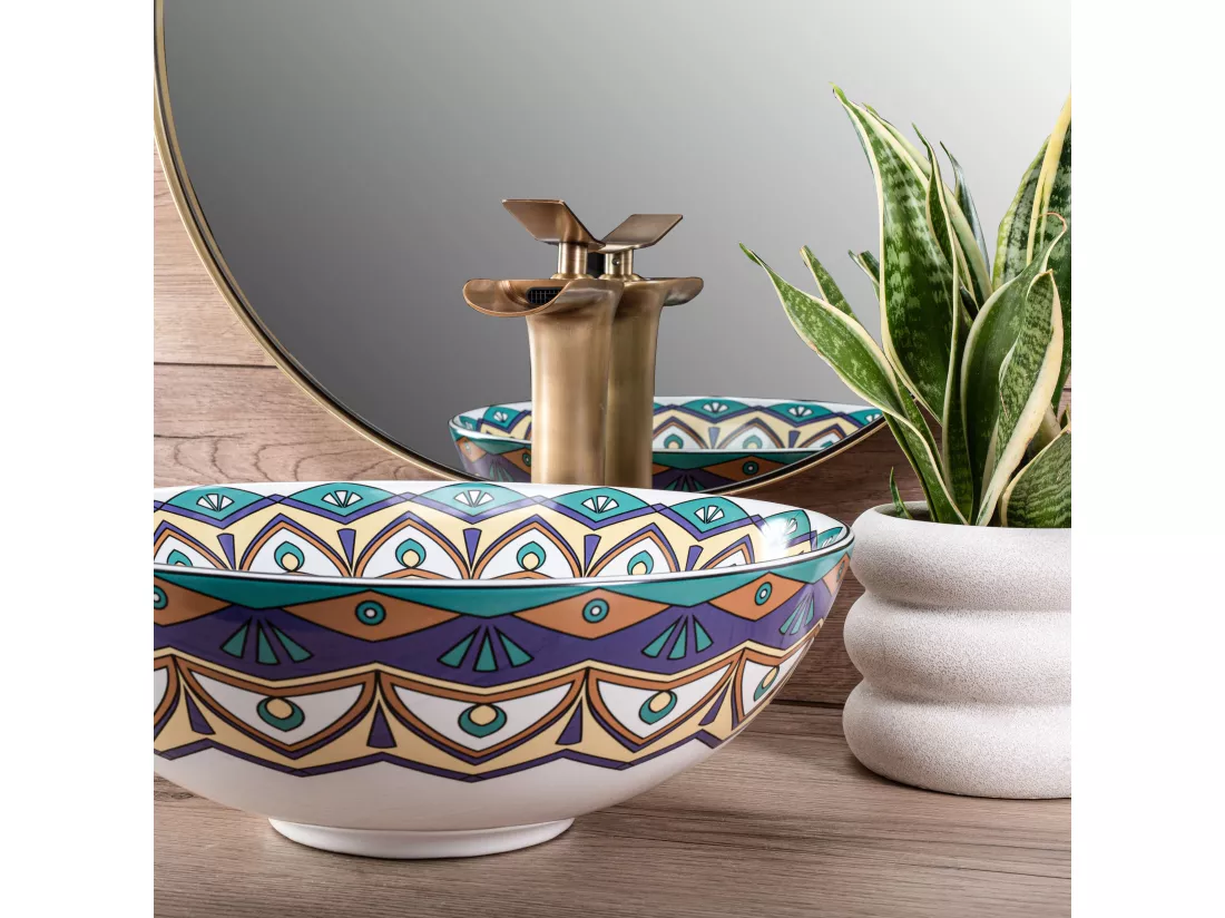 Vasque À Poser Rea Aztec Blue