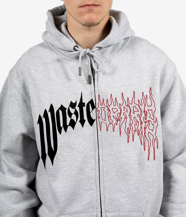 Wasted Paris Dark Pitcher Zip-Hoodie (ash grey)