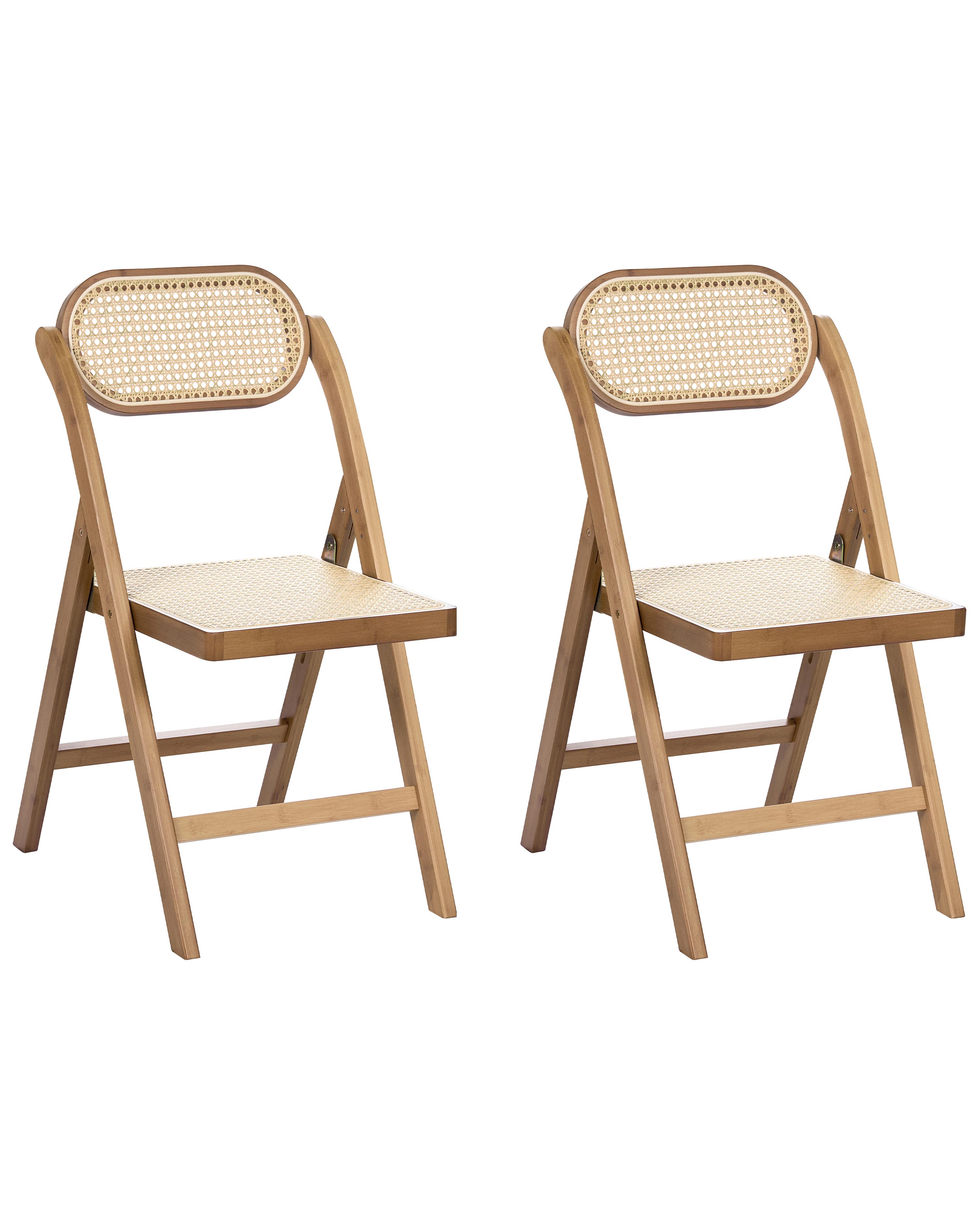 Set van 2 eetkamerstoelen inklapbaar ORAISON Bamboehout Bruin