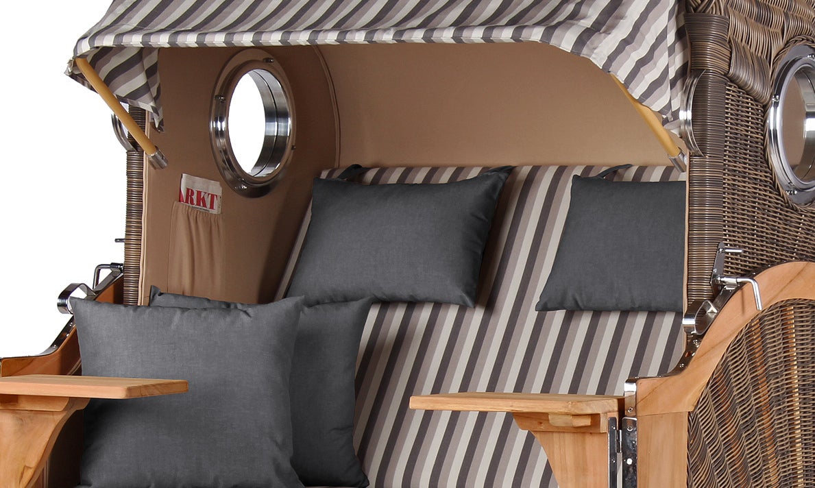 Strandstoel Rantum teak PE grijs design 545
