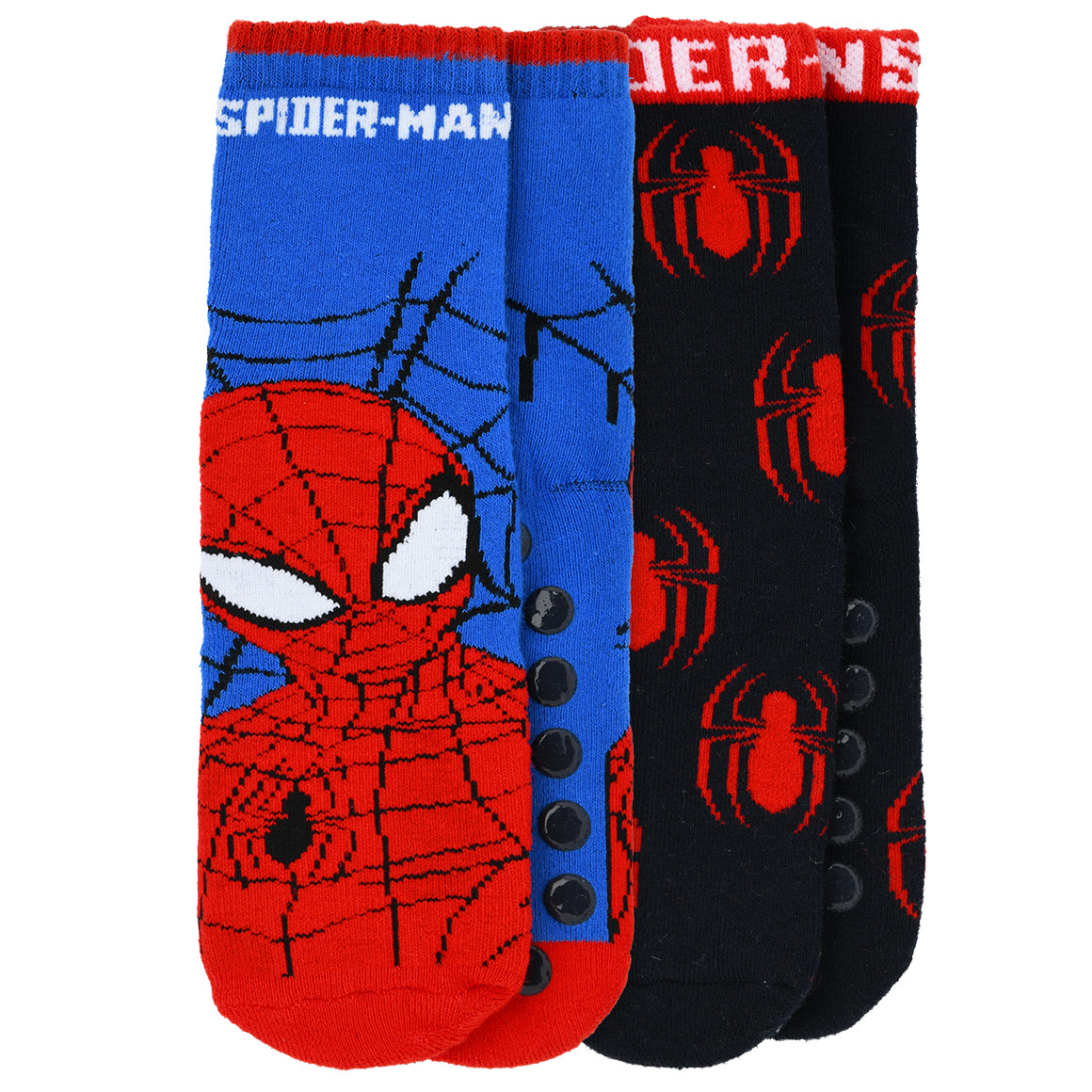 Topolino 2 Paar MARVEL Spider-Man Stoppersocken im Set blau / rot / dunkelblau
