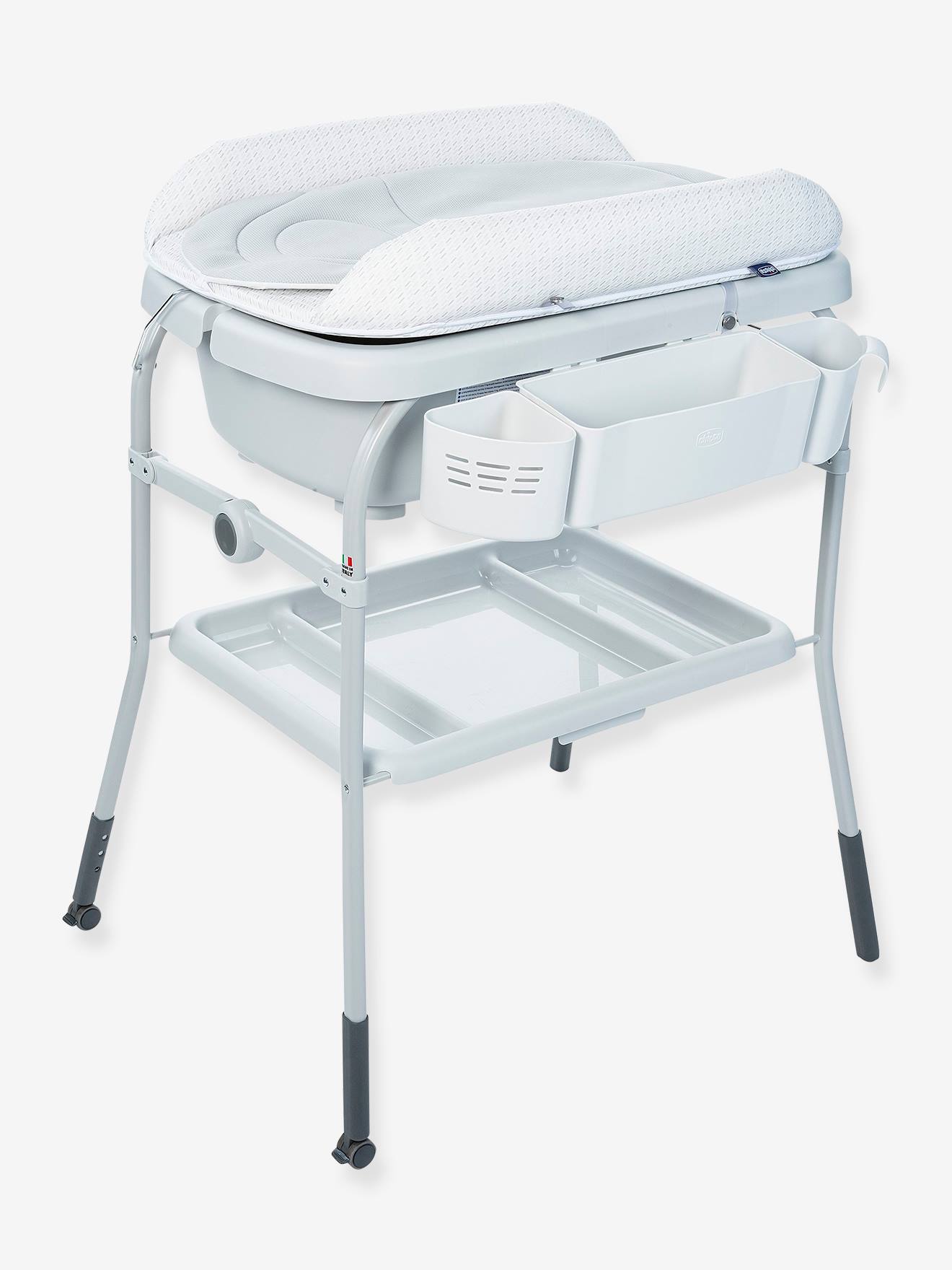 Banheira e trocador Chicco Cuddle & Bubble, estampa cinza claro