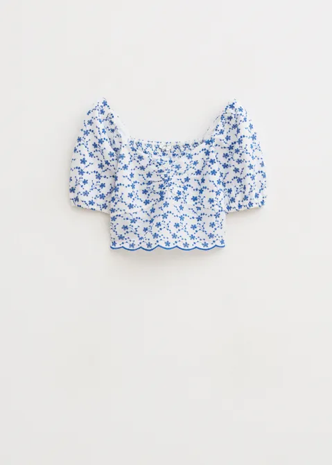 Broderie top wit (WIT)