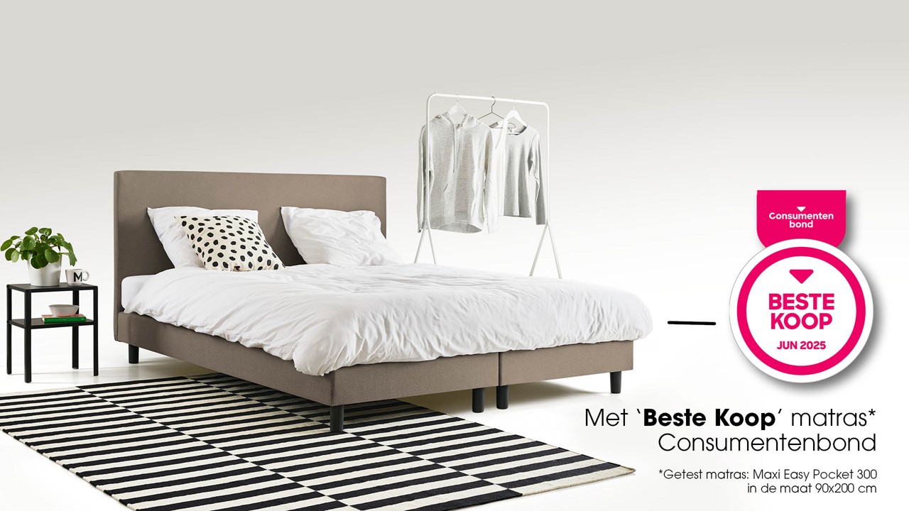 Box Ambra met Easy Pocket 300 matras taupe