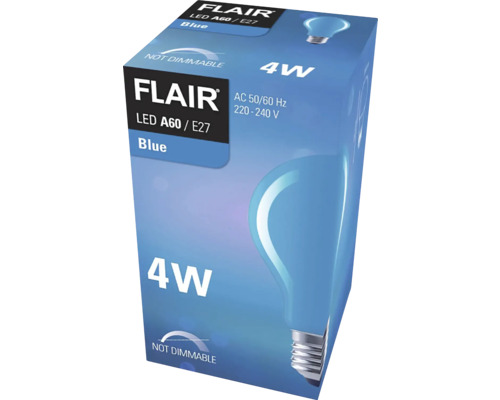 FLAIR LED lamp A60 E27/4W blauw