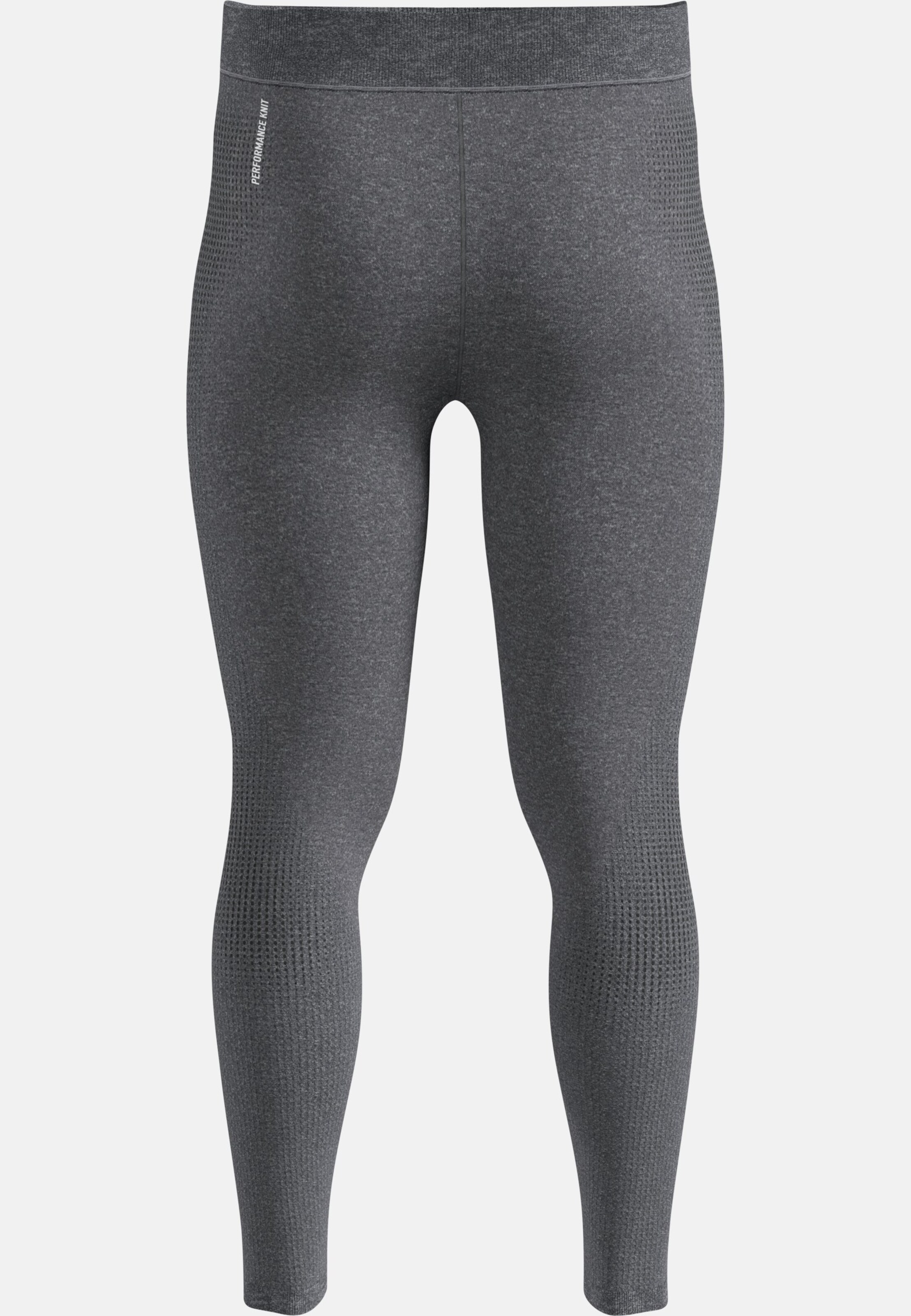 Performance Warm Base Layer Tights in grey melange - black