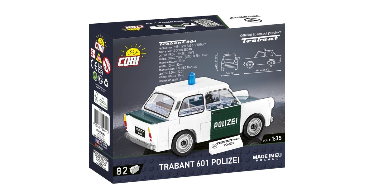 COBIYoungtimer Collection - Trabant 601 Polizei Constructiespeelgoed  (Schaal 1:35)