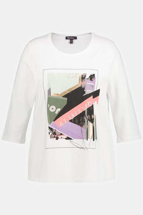 Shirt, Blüten, Classic, Rundhals, 3/4-Arm