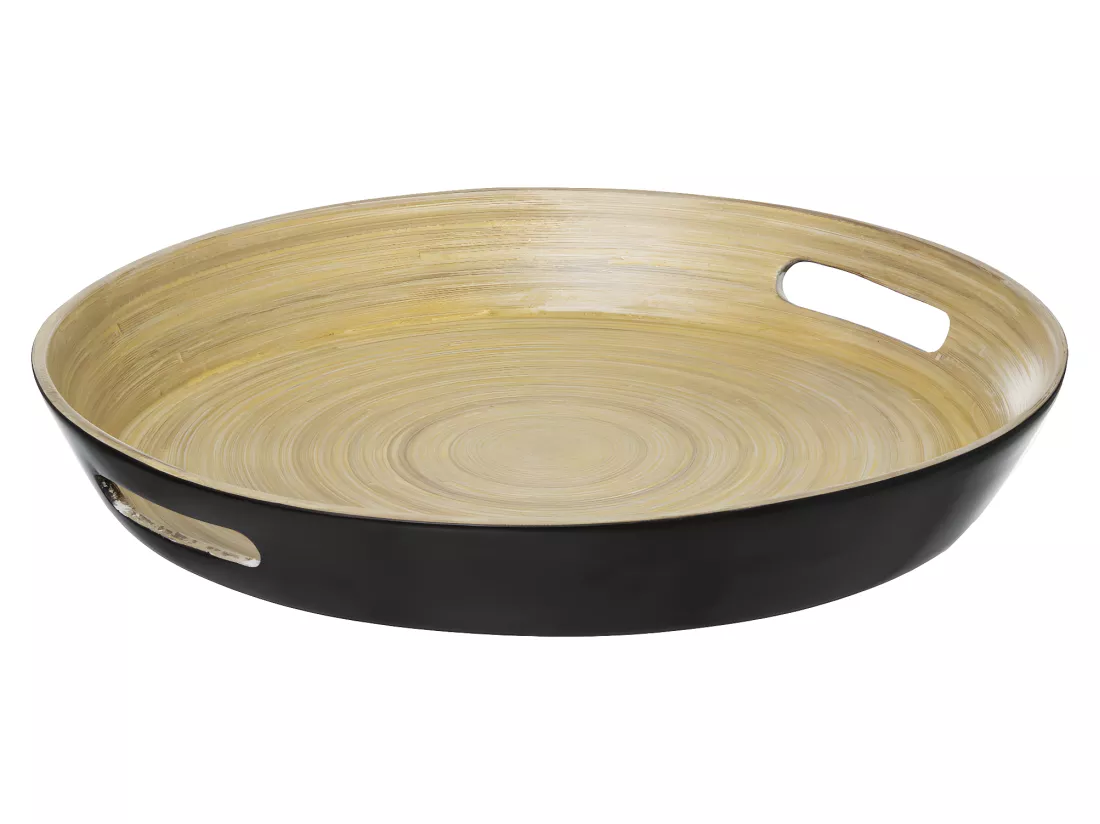 Plateau en Bambou D 42 cm Noir charbon