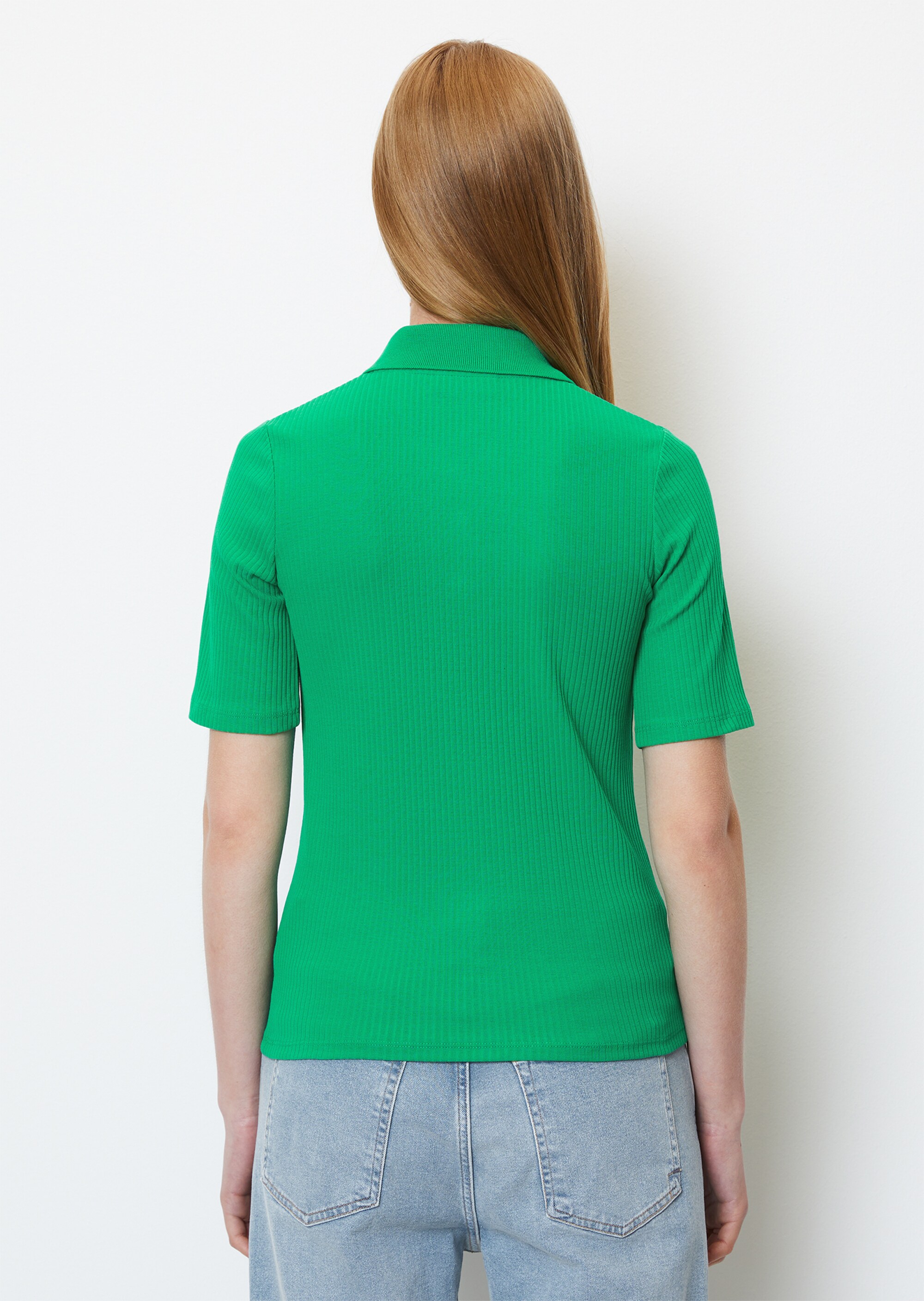 Poloshirt slim aus Ripp-Stretch-Jersey