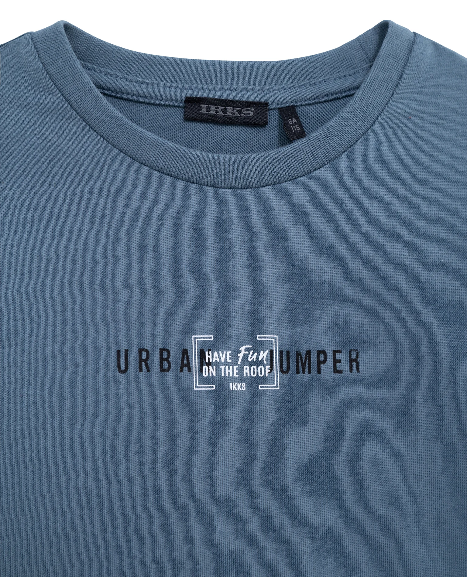 Tee-shirt col rond en coton | Bleu