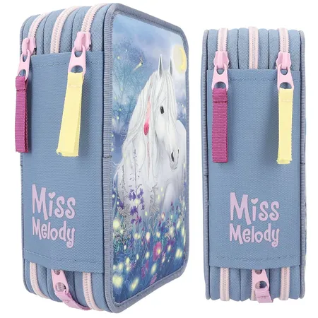 Depesche Miss Melody 3-Fach Federtasche Glühwürmchen LED