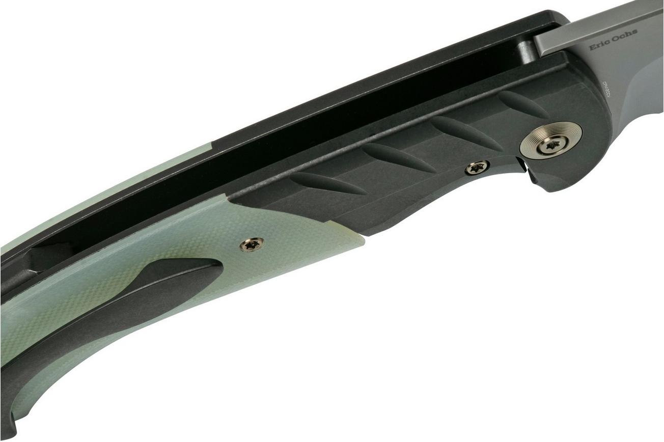 WE Knife Curvaceous WE20012-3 Black Titanium, Natural G10 zakmes, Eric Ochs design