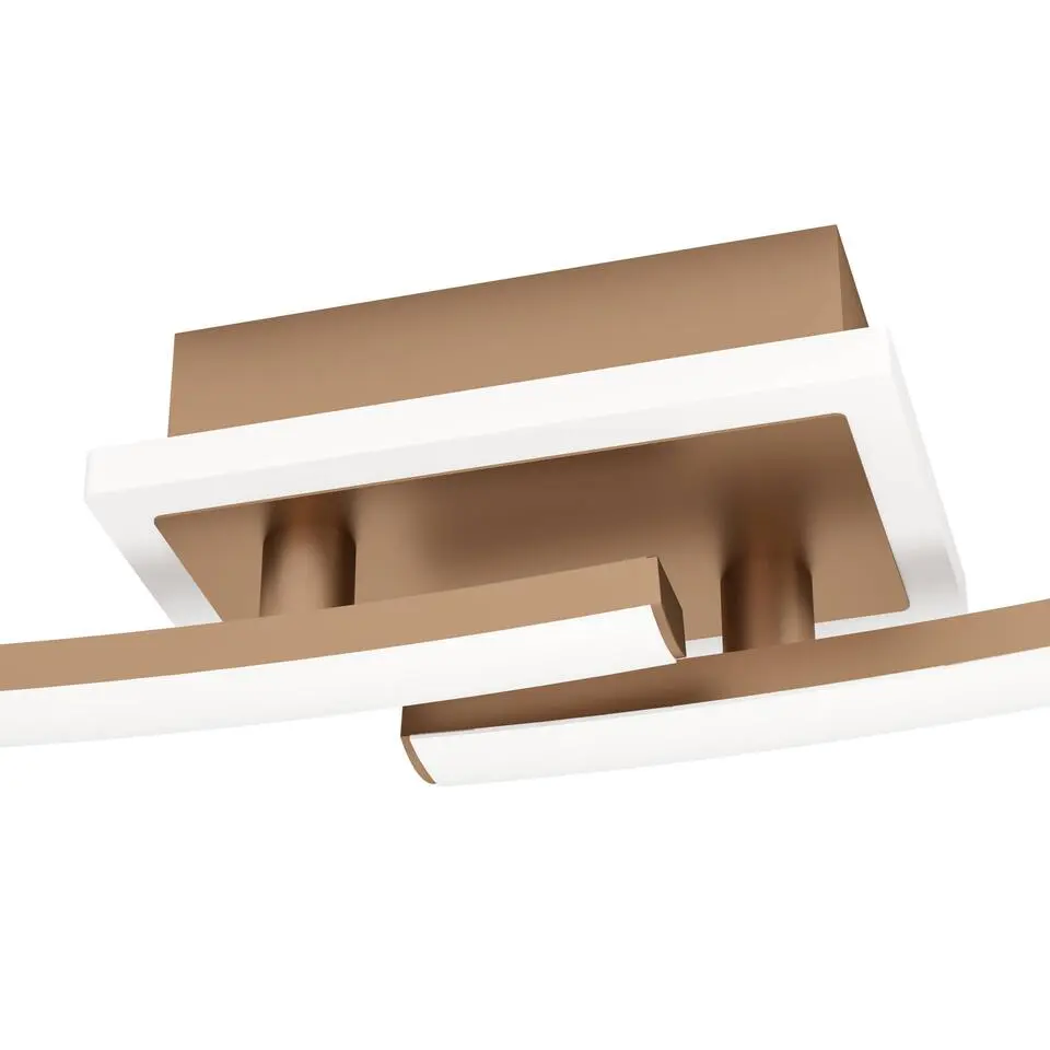 EGLO Lungolago Plafonnière - LED - Kunststof - Brons/Wit