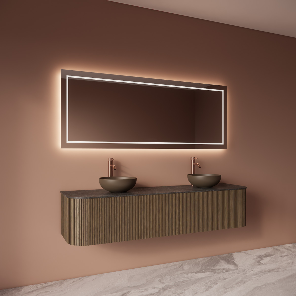 Gliss Design Lenus spiegel rechthoekig 100x70cm met handsensor