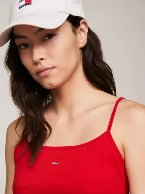 Top cropped essencial com alças finas