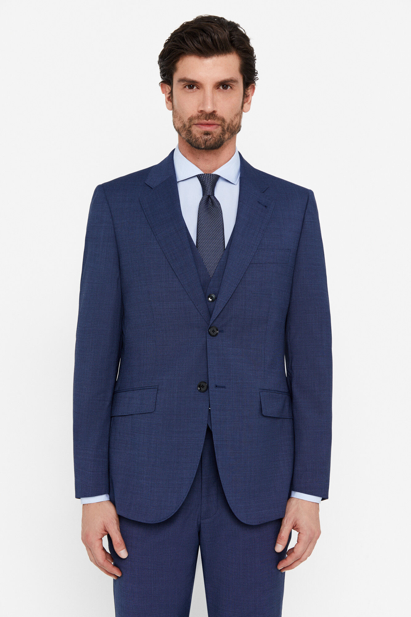 Blazer azul de corte justo - Azul