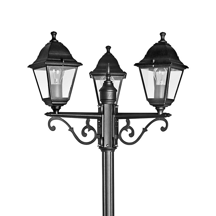 Lampadaire E27 Varennes IP44 GoodHome noir