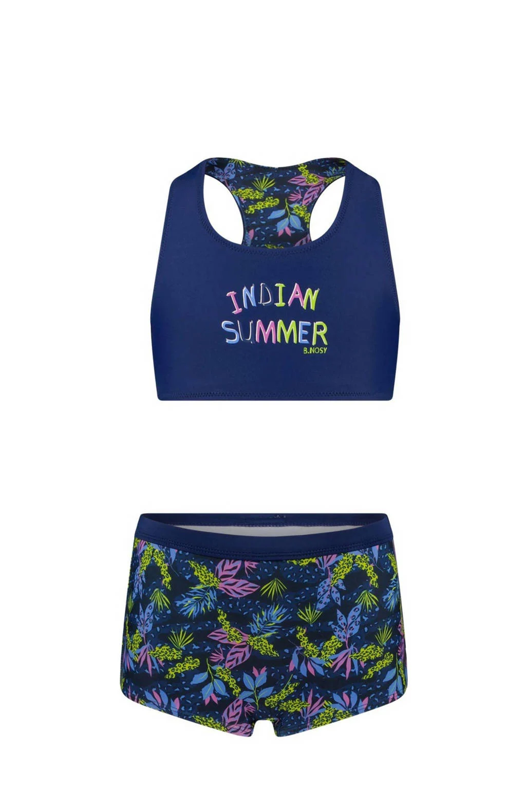 crop bikini donkerblauw