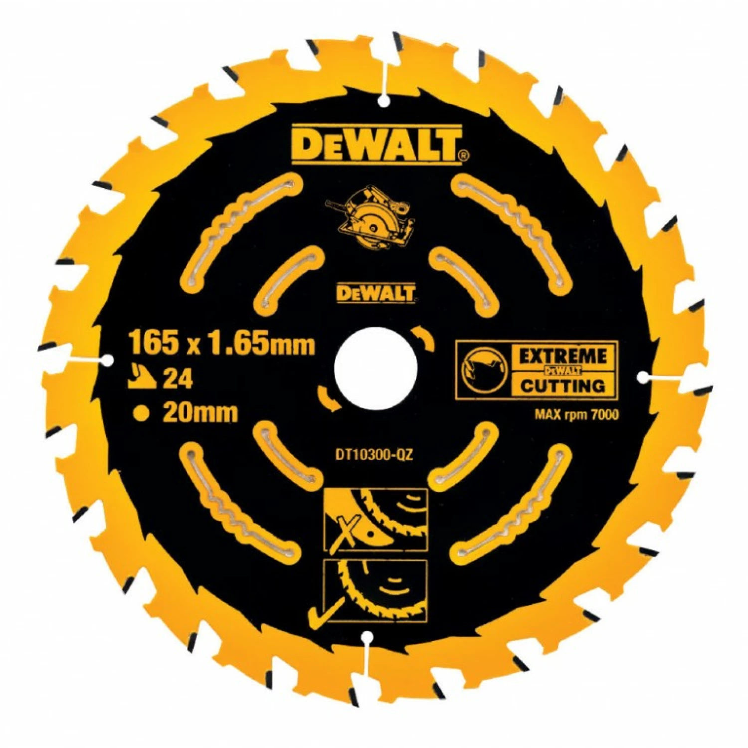 DeWALT DT10300 Extreme Cirkelzaagblad - 165 x 20 x 24T
