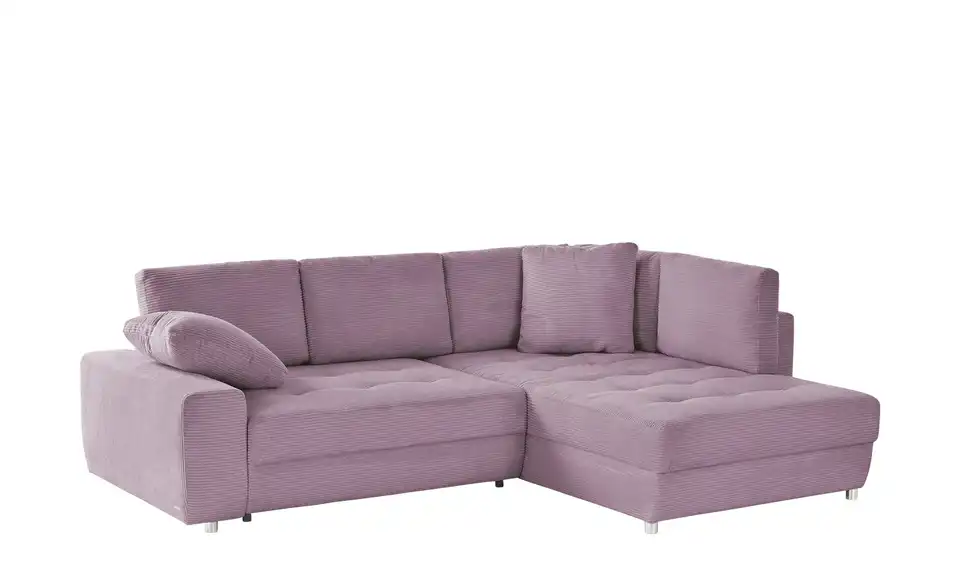 Ecksofa Arissa de Luxe Lila/Violett rechts Cordstoff