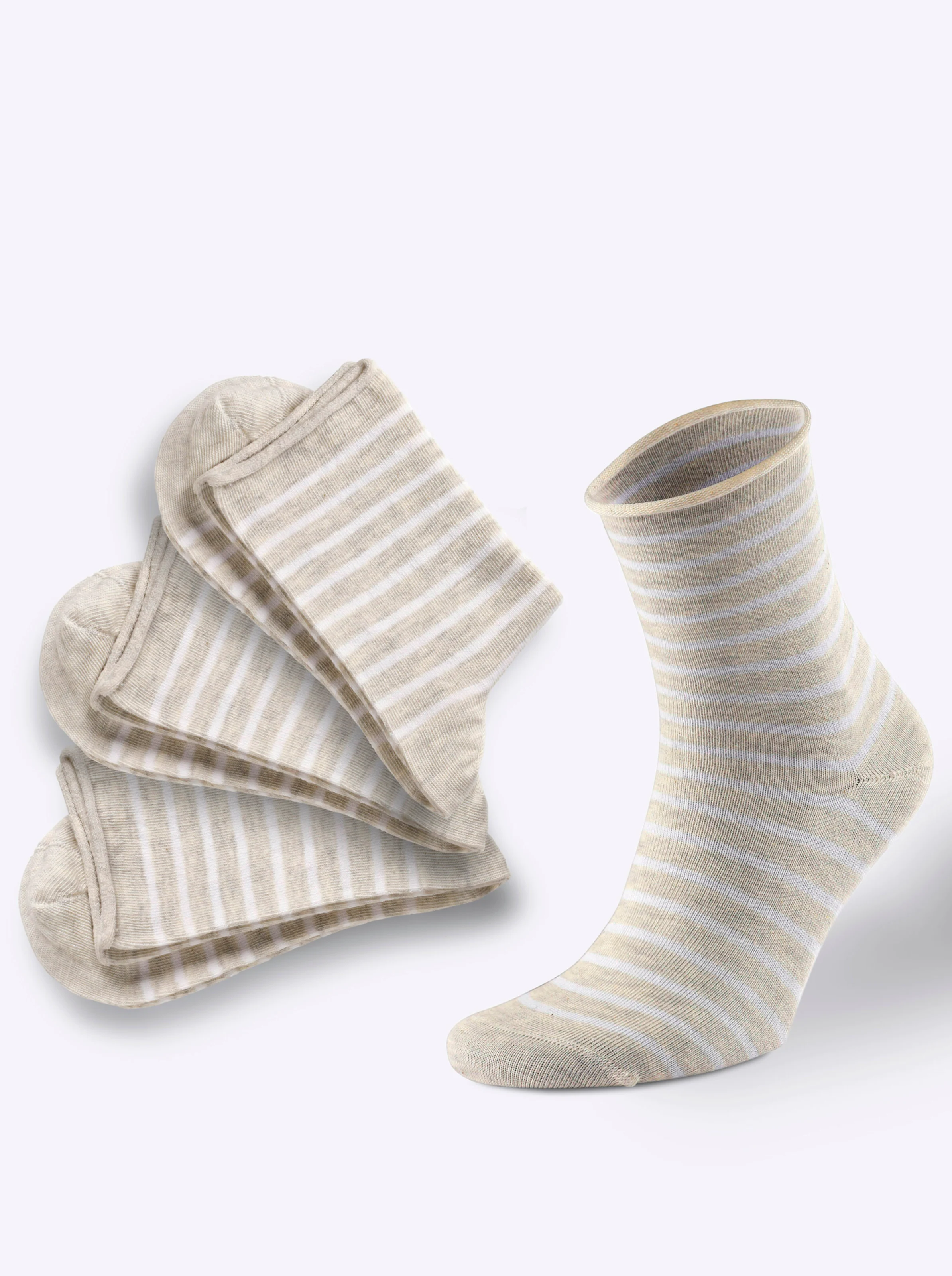 wäschepur Damen-Socken in beige-meliert