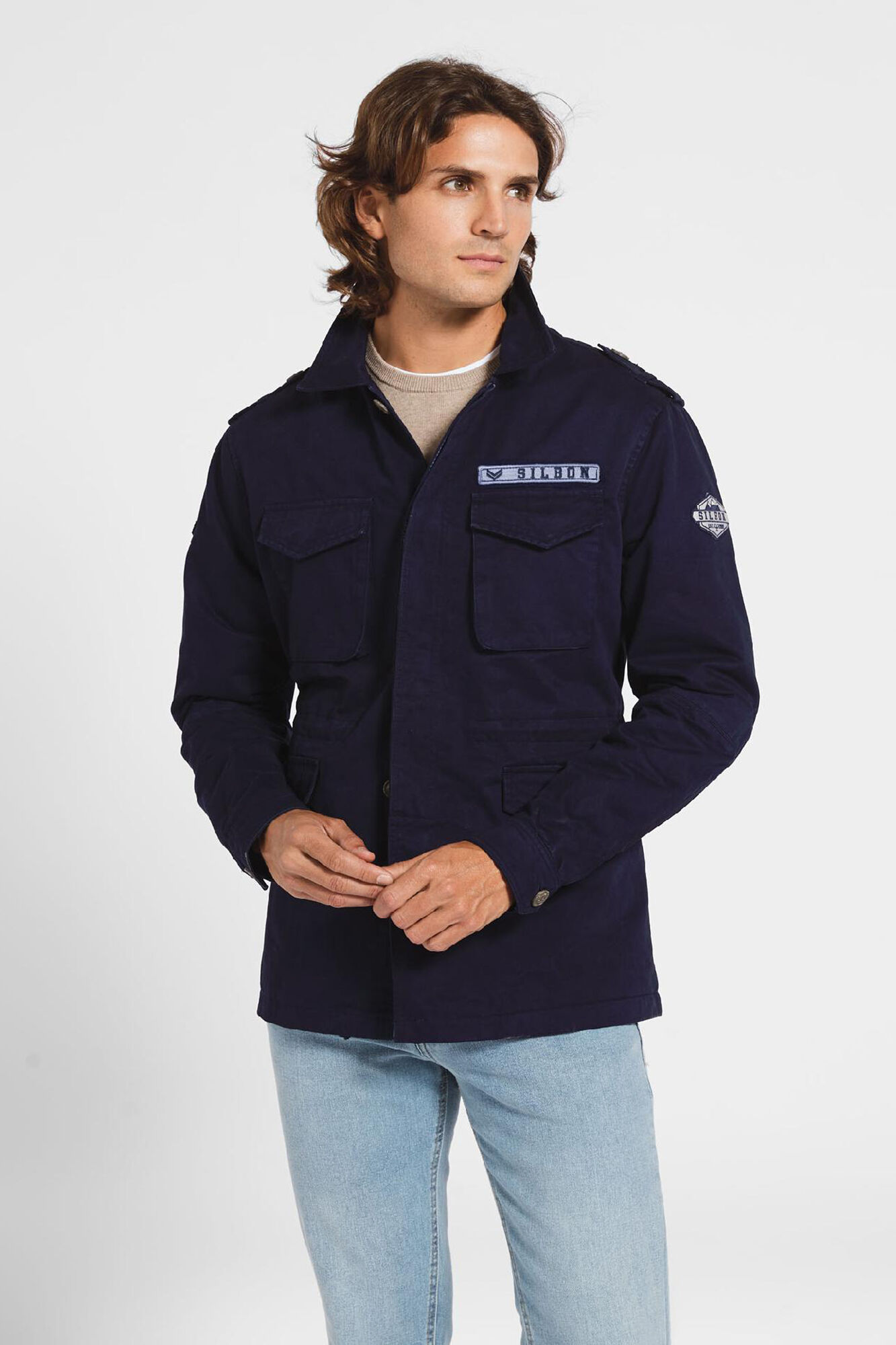 Chaqueta peça de roupa corante azul marino - Azul marino